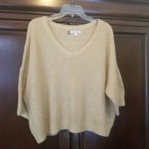 Jennifer Lopez Lg shimmering gold flowy sweater